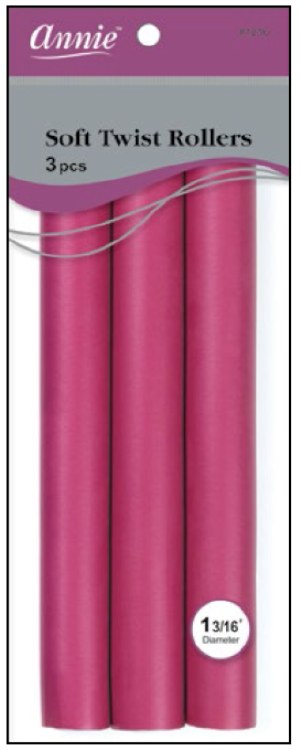 Annie Soft Twist Rollers - 10" - 3 Pack - #1216 - Plum