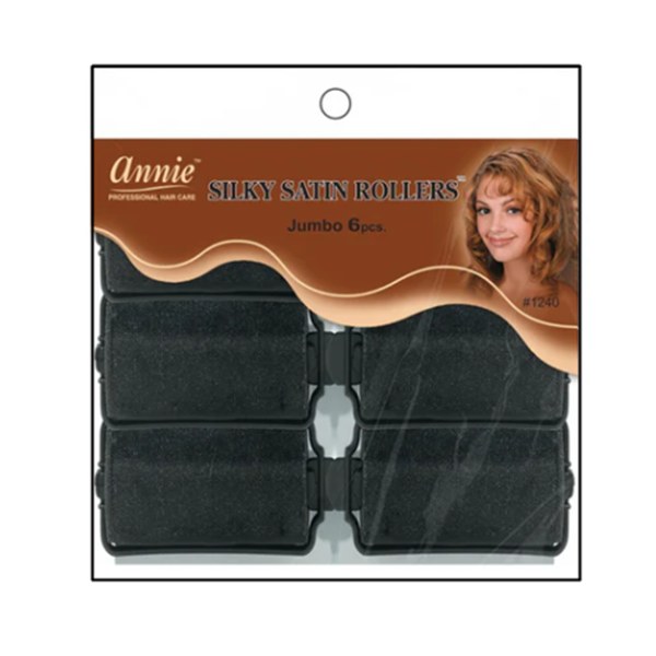 Annie Silky Satin Rollers Jumbo 6ct #1240