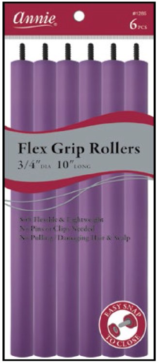 Annie Flex Grip Rollers - 10" - 6 Pack - #1285 - Purple