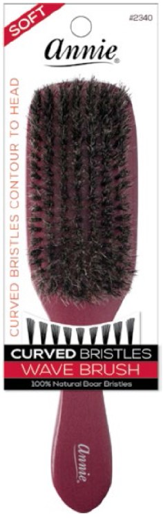 Soft Wave Curved Bristle Brush 100% Pure Boar Bristles #2340