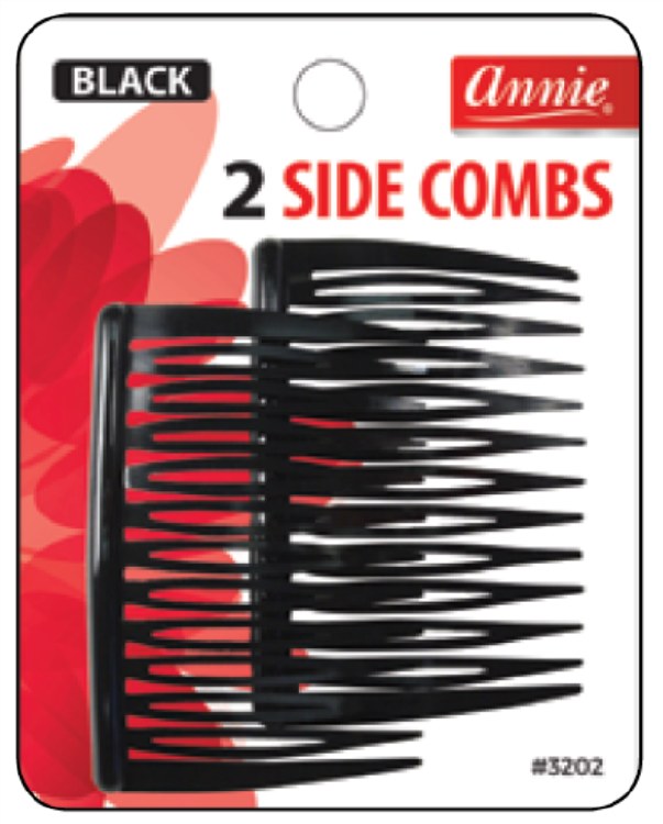 Side Combs Medium, Black #3202