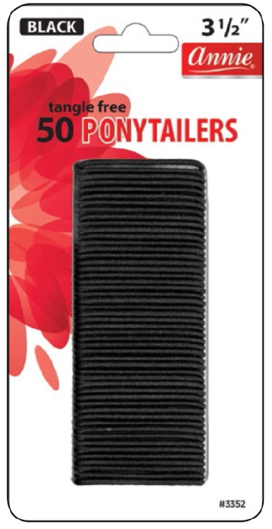Tangle Free Ponytailer 50ct, Black #3352