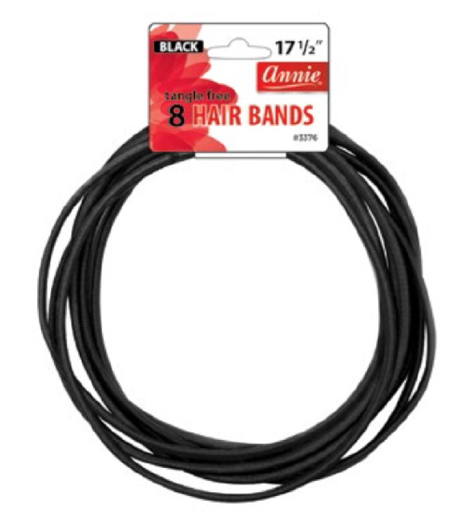 Annie Tangle-Free Black Hair Bands 8pc #3376