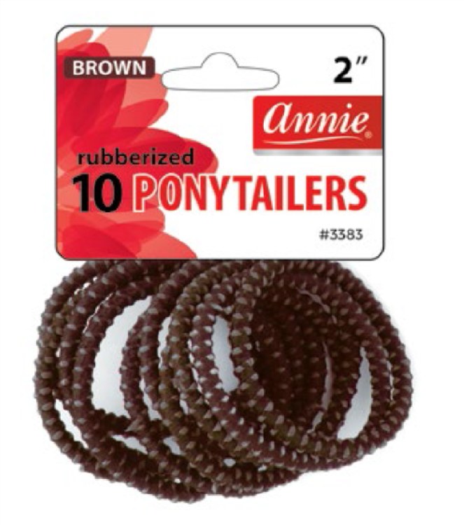 Rubberized Ponytailer 10ct, Brown #3383