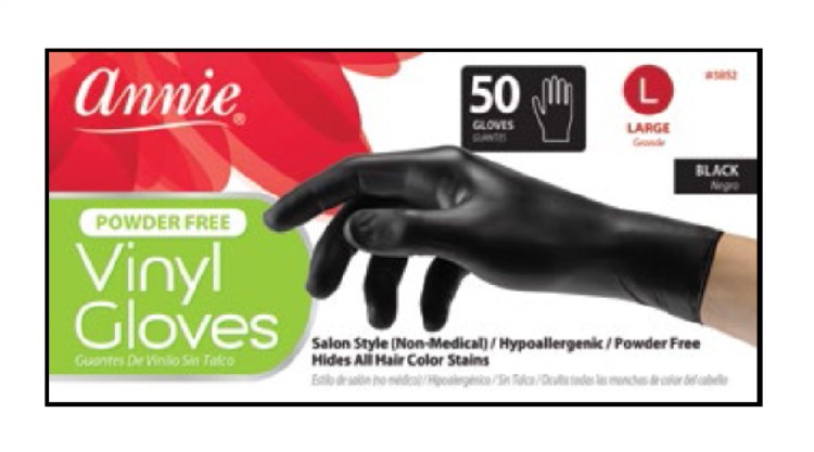 Vinyl Gloves Large 50ct, Black #3852