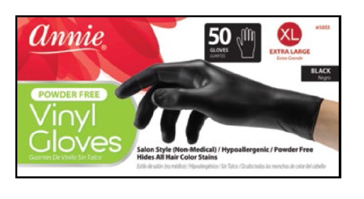 Vinyl Gloves X-Large 50ct, Black #3853