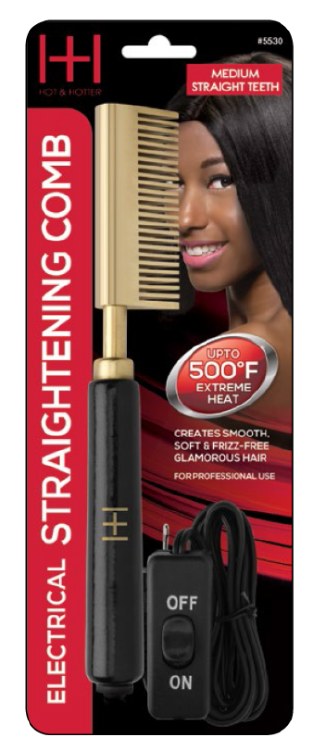 Electric Straightening Comb Medium Straight Teeth #5530