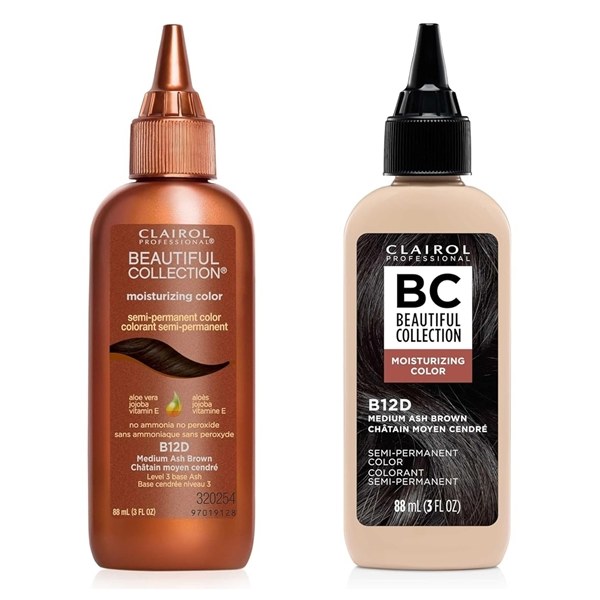 Clairol Beautiful Collection Moisturizing Semi-Permanent Color 3oz # B12D - Medium Ash Brown