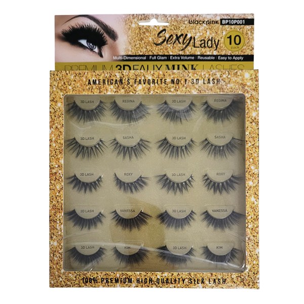 BlackPink Premium 3D Faux Mink Lash 10 Pairs #BP10P001 - Sexy Lady