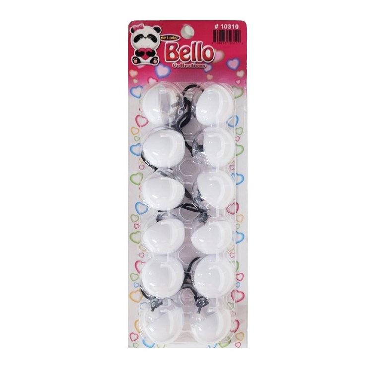 Bello Twin-Bead Hair-Knockers - 30 mm - #10310 - Clear/White