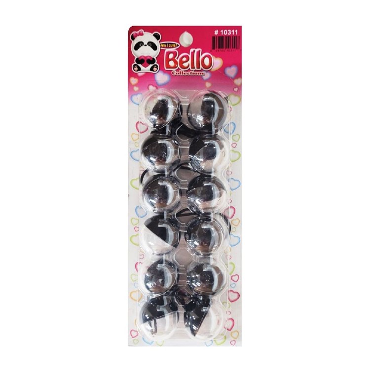 Bello Twin-Bead Hair-Knockers - 30 mm - #10311 - Clear/Black