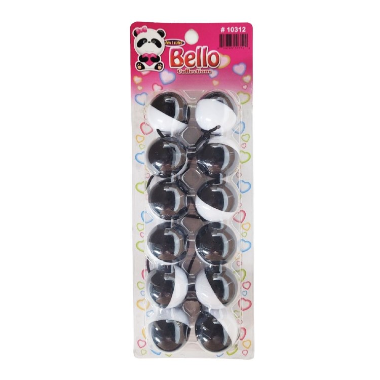 Bello Twin-Bead Hair-Knockers - 30 mm - #10312 - Black/White