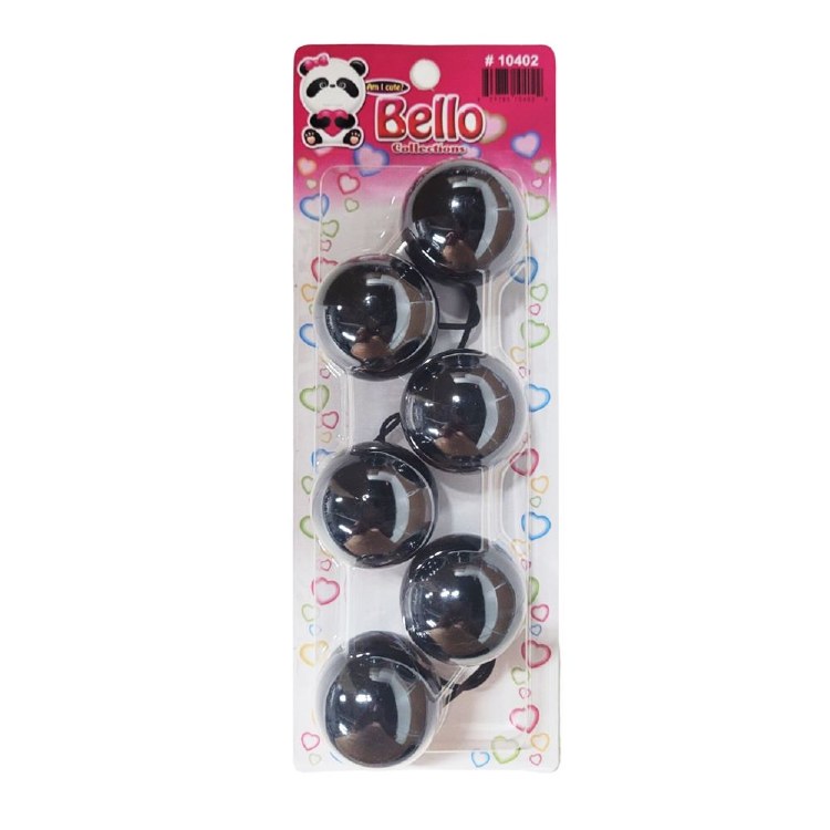 Bello Twin-Bead Hair-Knockers - 40mm - #10402 - Black