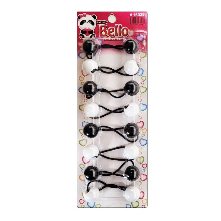 Bello Twin-Bead Hair-Knockers - 20mm - #16028 - Black/White