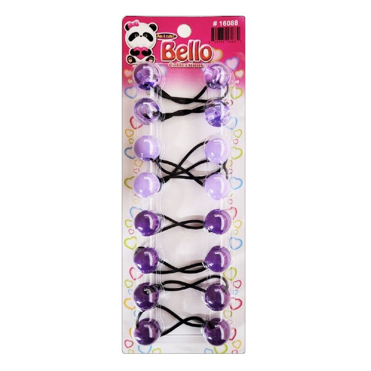 Bello Twin-Bead Hair-Knockers - 20mm - #16088 - Assorted Purple