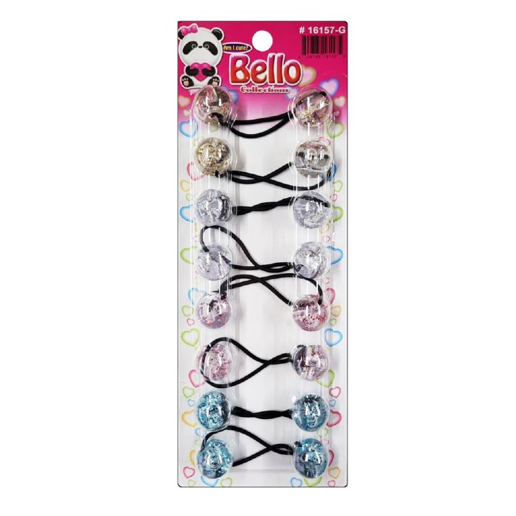 Bello Twin-Bead Hair-Knockers - 20mm - #16157-G - Speckled Clear