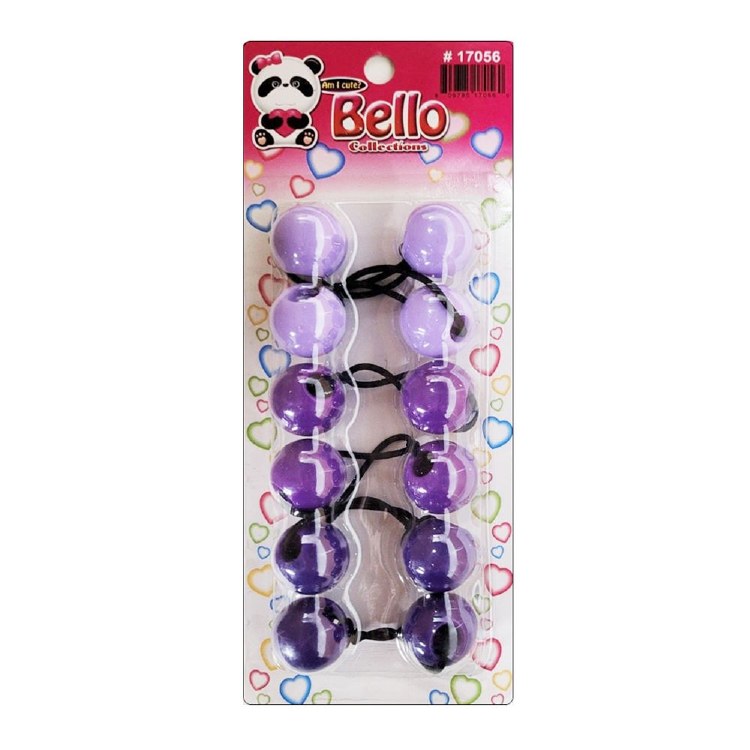 Bello Twin-Bead Hair-Knockers - 24mm - #17056 - Assorted Purple