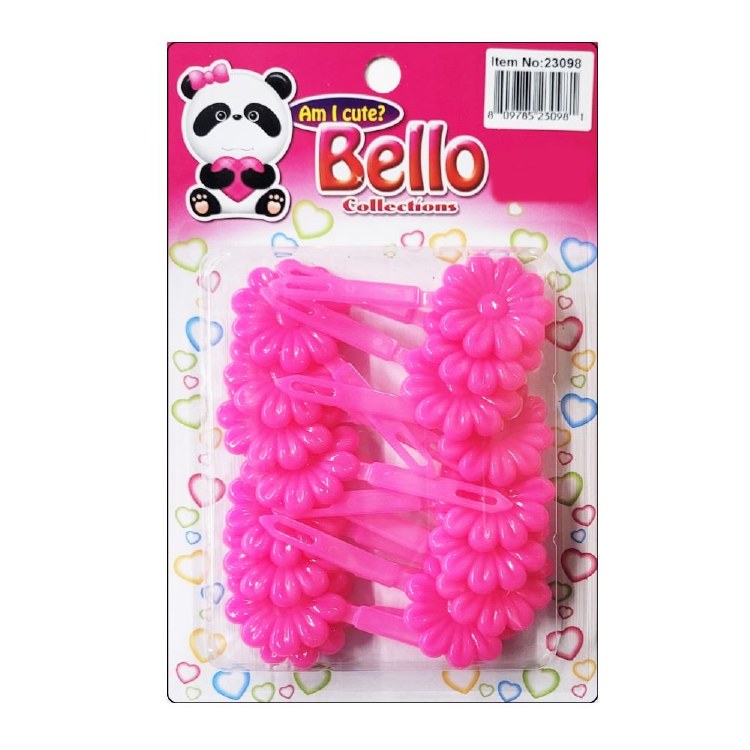 Bello Hair Barrettes - Flowers - #23098 - Hot Pink