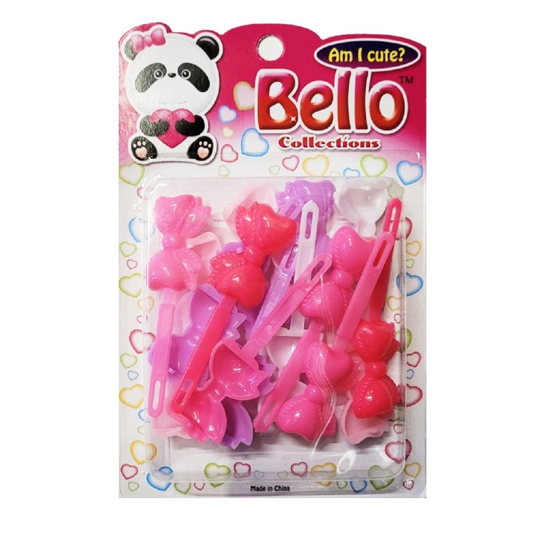 Bello Hair Barrettes - Bows - #27108 - Assorted Pink