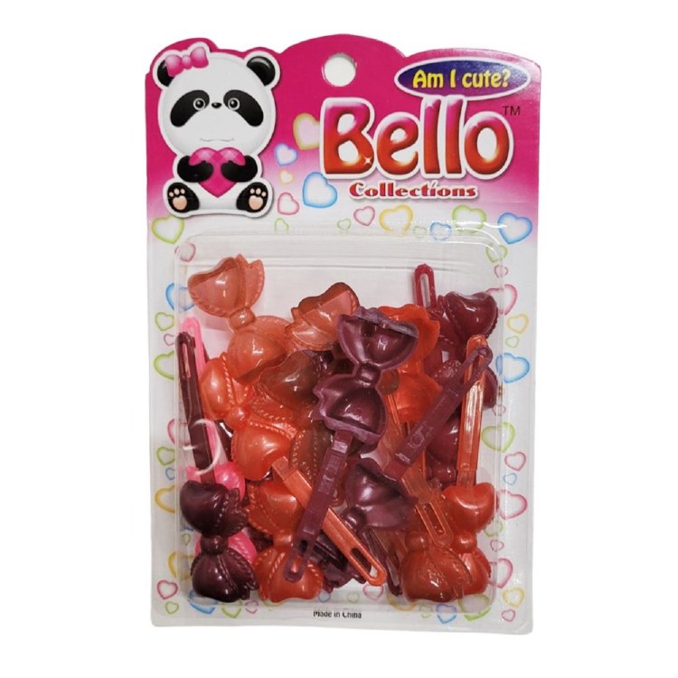 Bello Hair Barrettes - Bows - #27113 - Burgundy/Red Tone