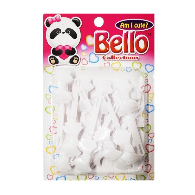 Bello Hair Barrettes - Bow - #28201 - White