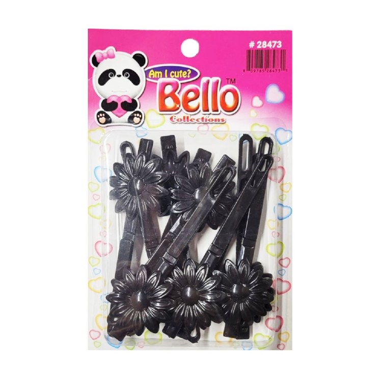 Bello Hair Barrettes - Flowers - #28473 - Black