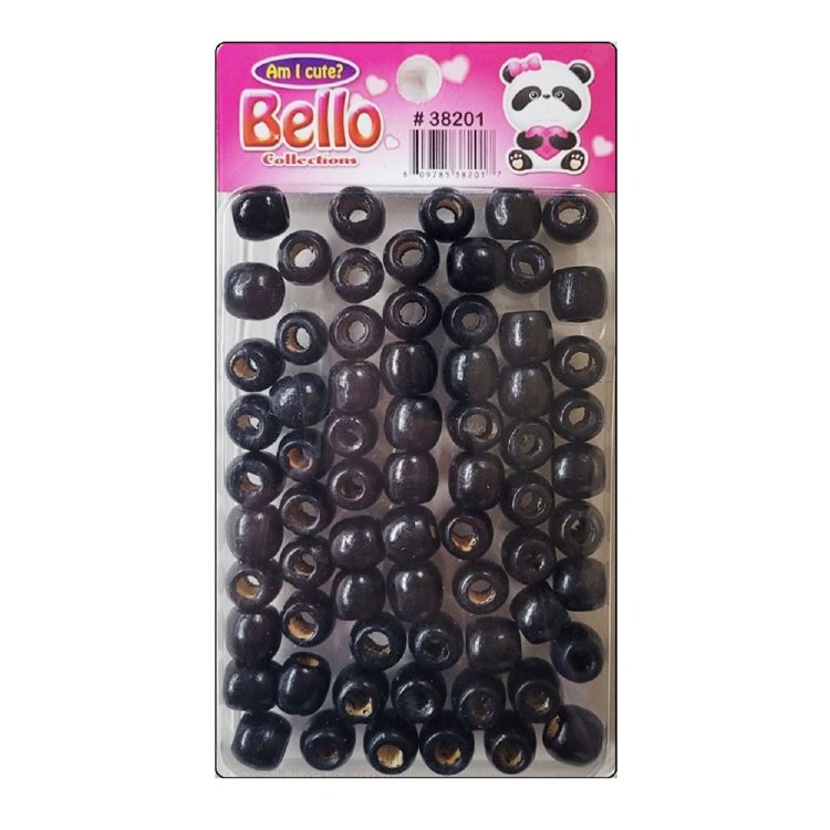 Bello Small Hair Beads - Wood - #38201 - Black