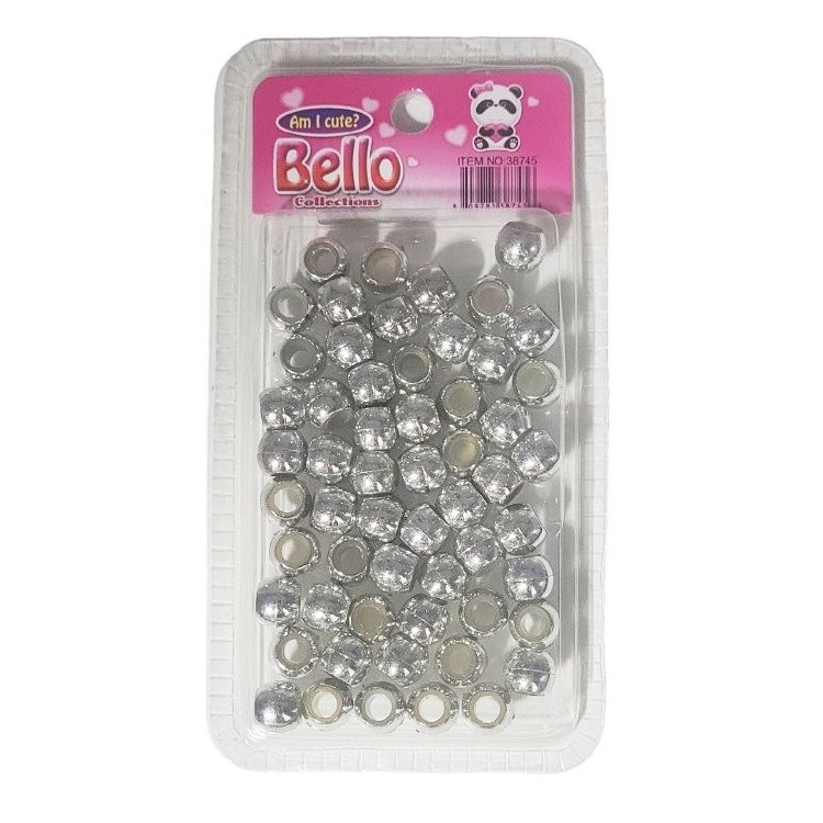 Bello Medium Hair Beads - Small Package - Silver #38745