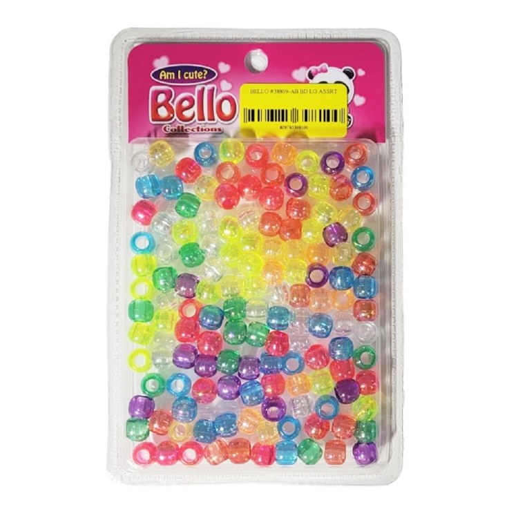 Bello Medium Hair Beads - Large Package - Assroted AB Clear Color #38809-AB