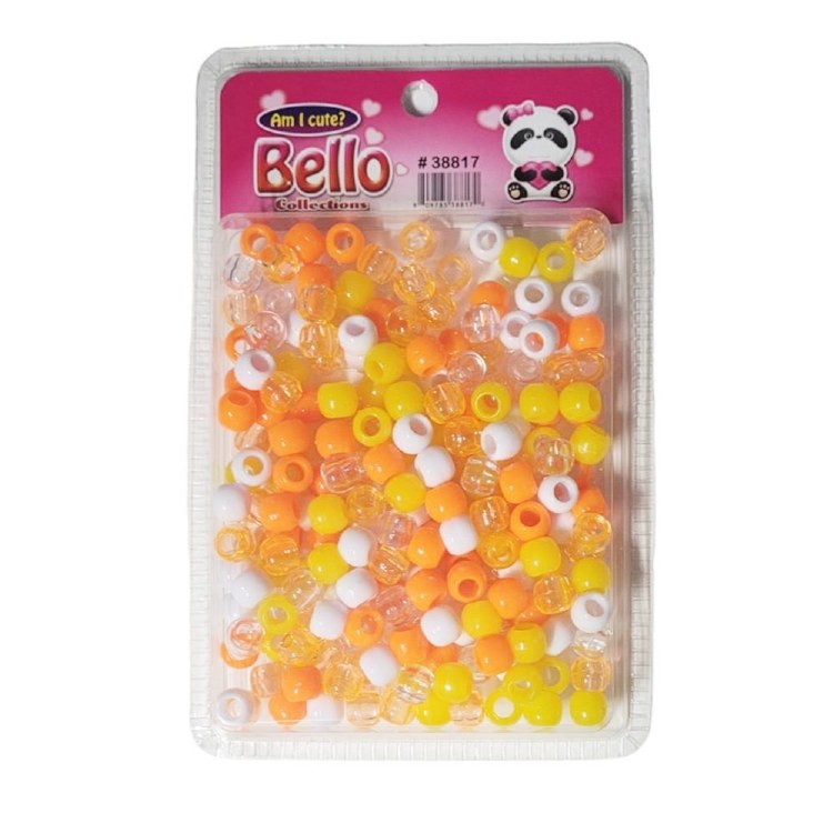 Bello Collections MED Hair Beads - ORANGE ASSORT #38817