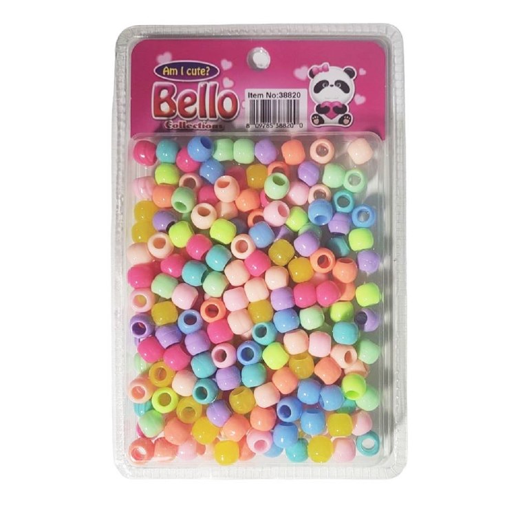 Bello Medium Hair Beads - Large Package - Assorted Pastel #38820