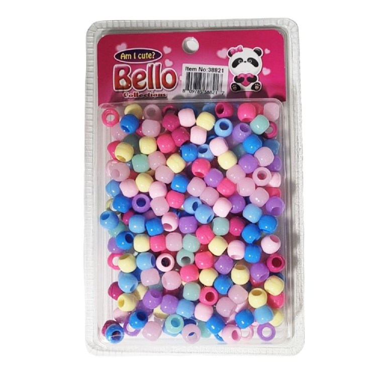 Bello Medium Hair Beads - Large Package - Assorted Pastel #38821