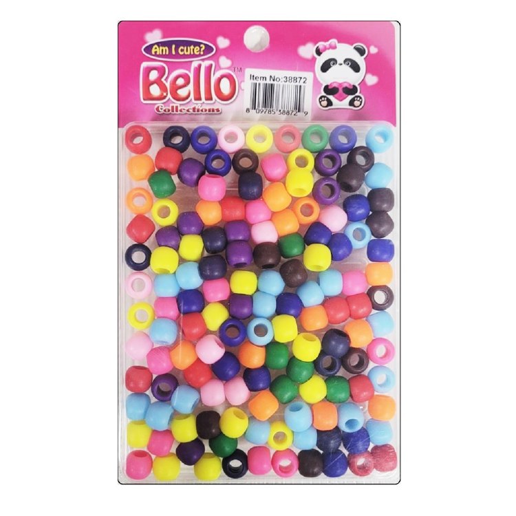 Bello Medium Hair Beads - Large Package - Assorted Matte Color #38872