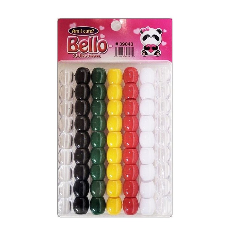 Bello Jumbo Hair Beads - Large Package - Jamaican Colors #39043