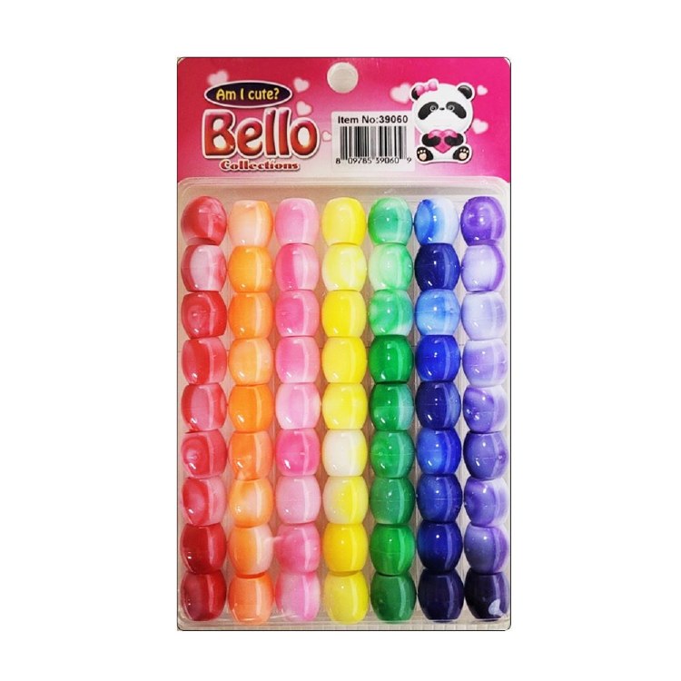 Bello Jumbo Hair Beads - Large Package - Rainbow Color Swirl #39060