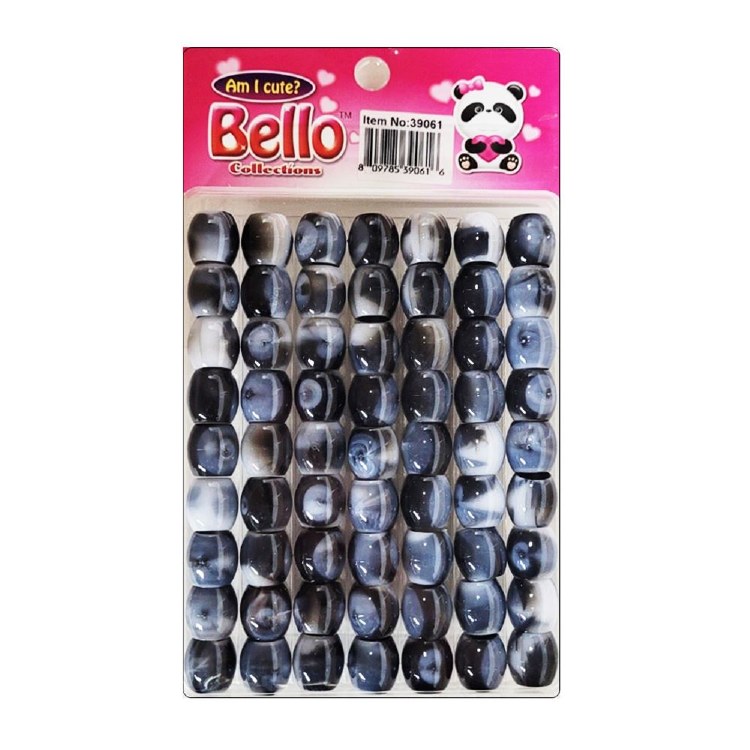 Bello Jumbo Hair Beads - Large Package - Black Swirl #39061