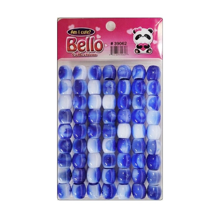 Bello Jumbo Hair Beads - Large Package - Blue Swirl #39062