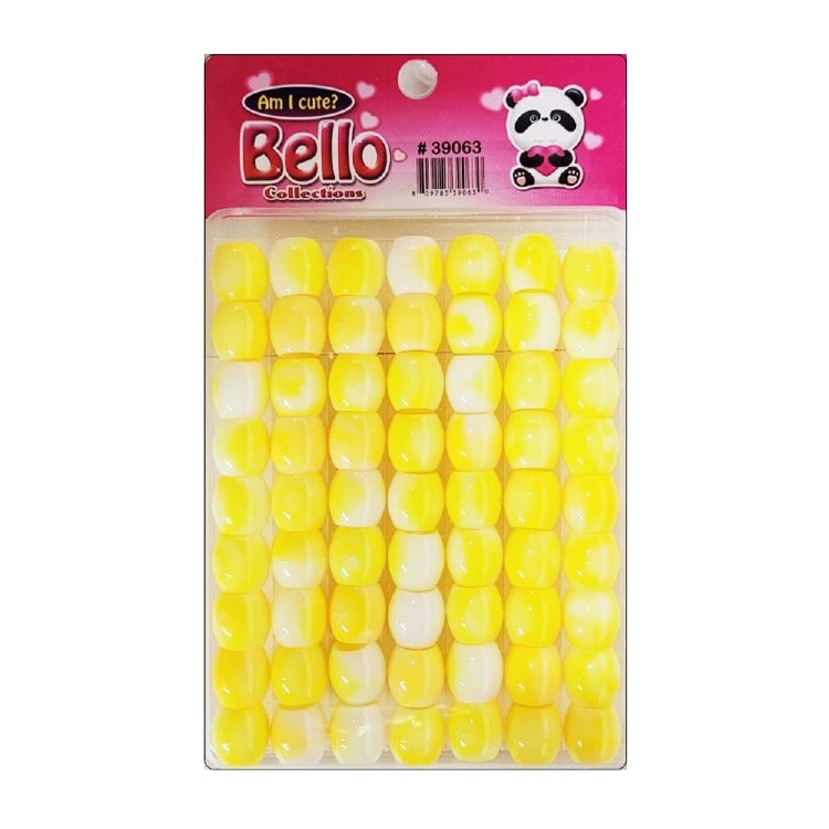 Bello Jumbo Hair Beads - Large Package - Yellow Swirl #39063