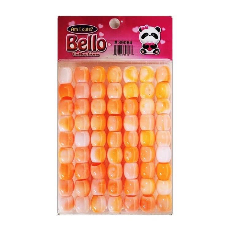 Bello Jumbo Hair Beads - Large Package - Orange Swirl #39064