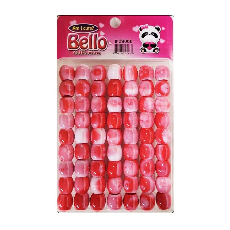 Bello Jumbo Hair Beads - Large Package - Red Swirl #39066