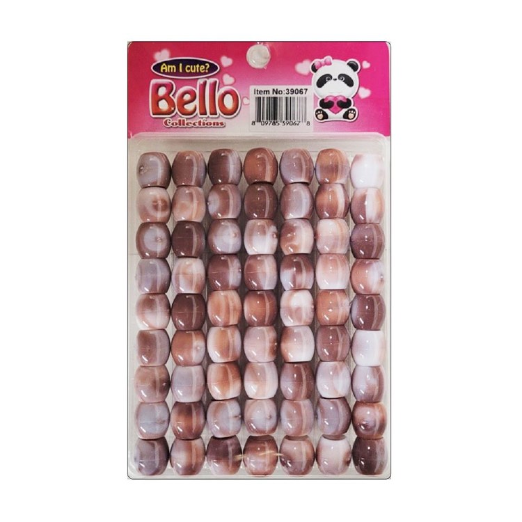 Bello Jumbo Hair Beads - Large Package - Brown Swirl #39067