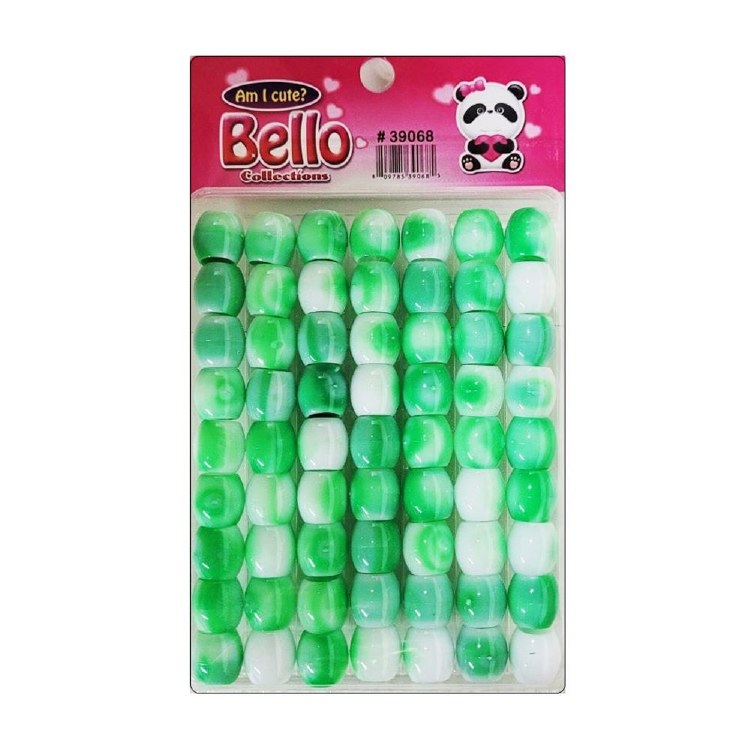 Bello Jumbo Hair Beads - Large Package - Green Swirl #39068