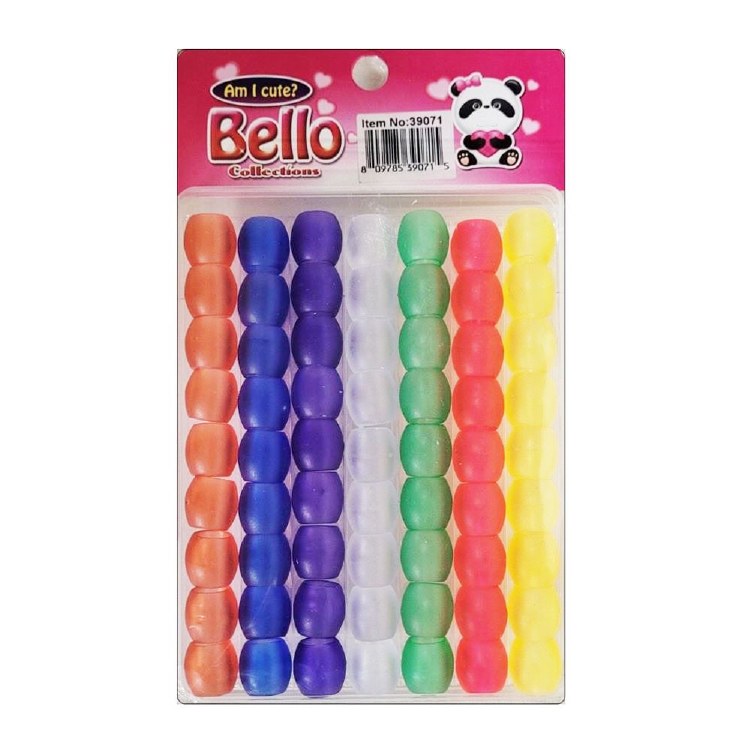 Bello Jumbo Hair Beads - Large Package - Assorted Matte Clear Colors #39071