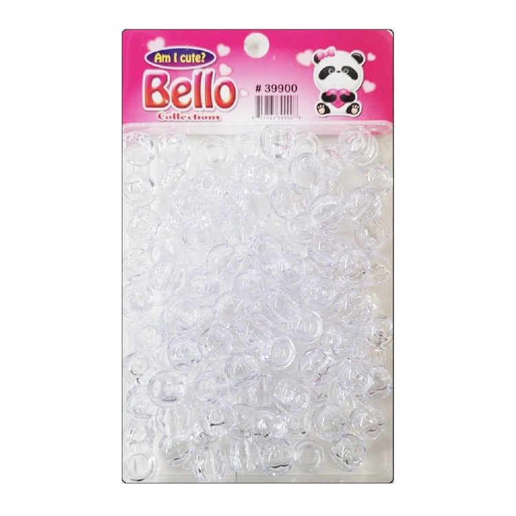 Bello Collection Jumbo Hair Beads-Clear/Gold #39900G