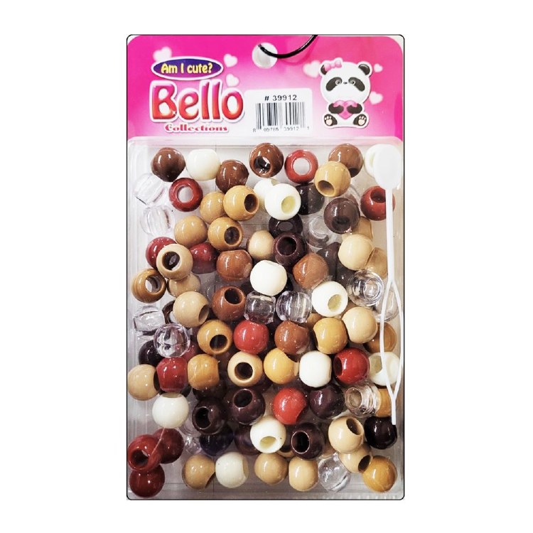 Bello Large Hair Beads - Large Package - Assorted Brown #39912