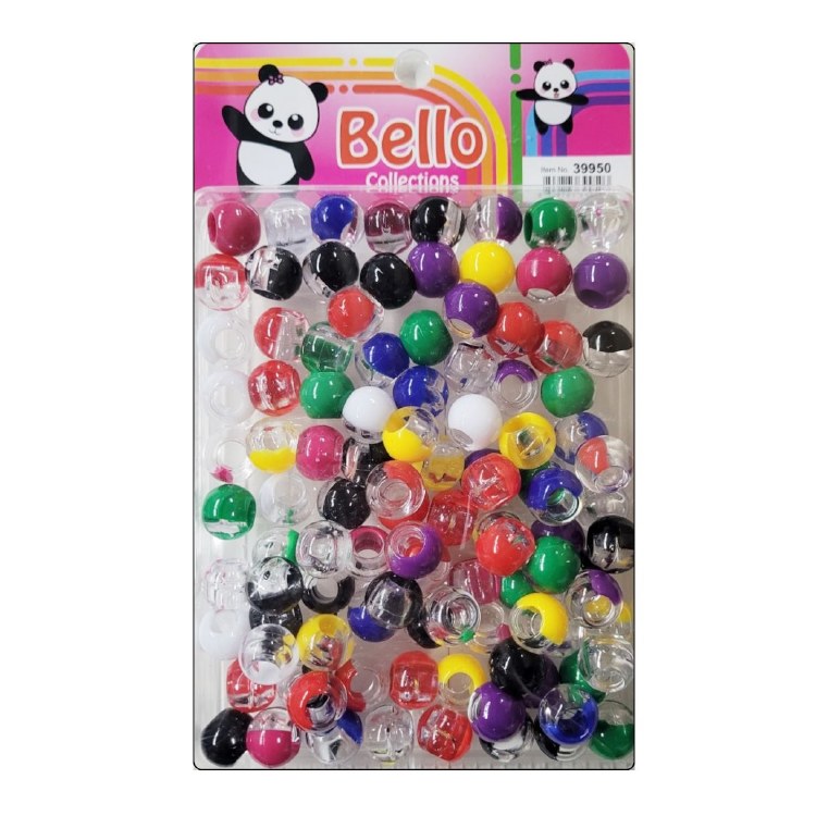 Bello Large Hair Beads - Large Package - Assorted Color Swirl #39950