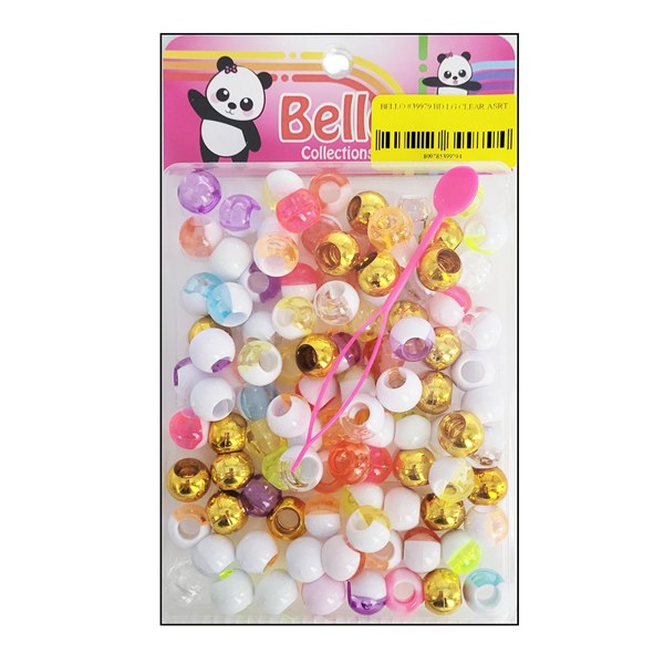Bello Large Hair Beads - Large Package - Assorted Color Swirl #39979