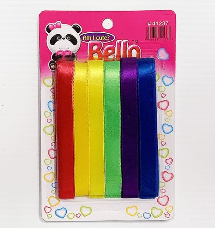 Bello Ribbons 12mm Rainbow - 6 Strips #41237