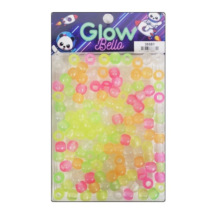 Bello Medium Hair Beads - Large Package - Glow in the Dark #38881