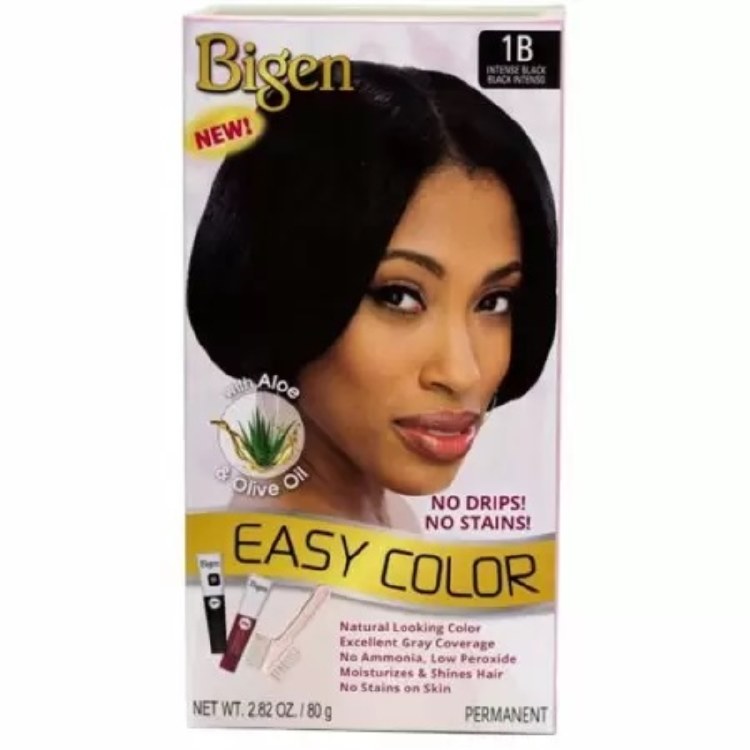 Bigen Easy Color Permanent Hair Dye with Aloe & Olive Oil Intense Black 3oz